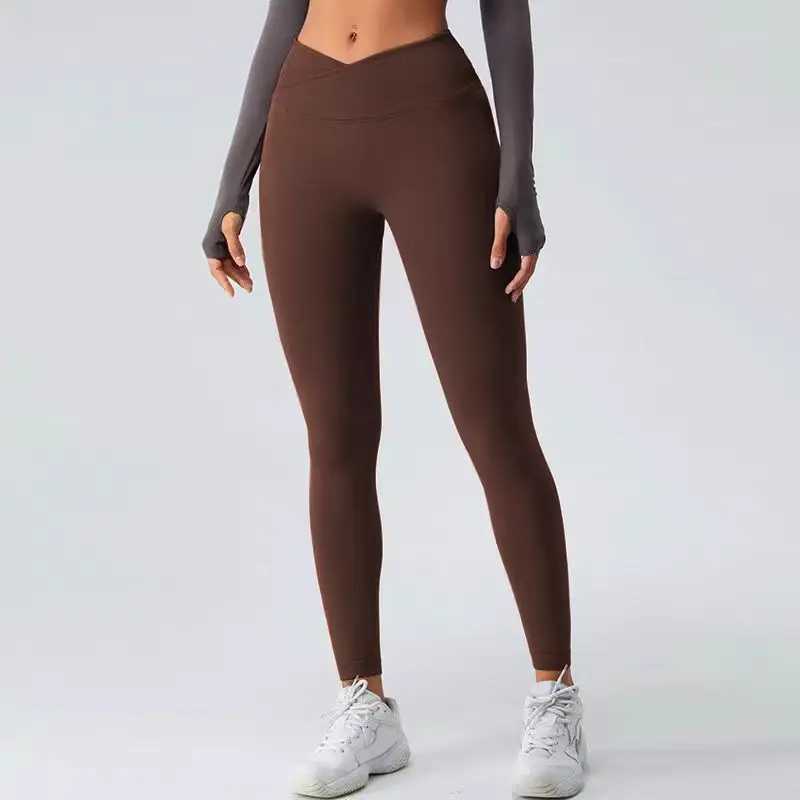 Womens high-end yoga pants for fitness legs high elasticity push ups tight fitting and breathable fitness gym exercise running legs W250326