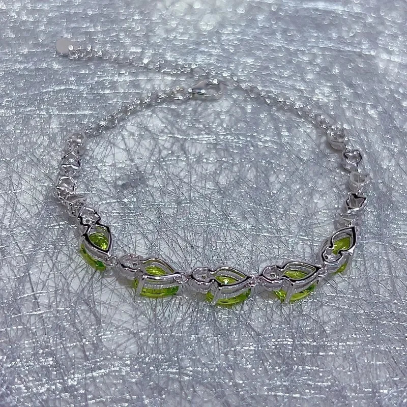 SACE GEMS l 925 sterling silver 5 * 7mm natural periscope gemstone bracelet suitable for women to participate in cocktail parties exquisite jewelry 25