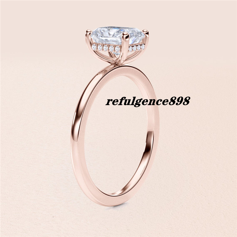 JY Jewelry 14K Solid Gold Solitaire Radiant Lab Diamond Ring IGI Certificate D VS1 Engagement Womens Gold Ring Platinum 18K Available Wedding Ring