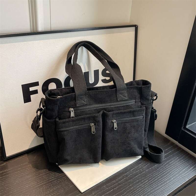 db Large capacity velvet new Korean version simple women's shoulder crossbody bag versatile girl corduroy handbag