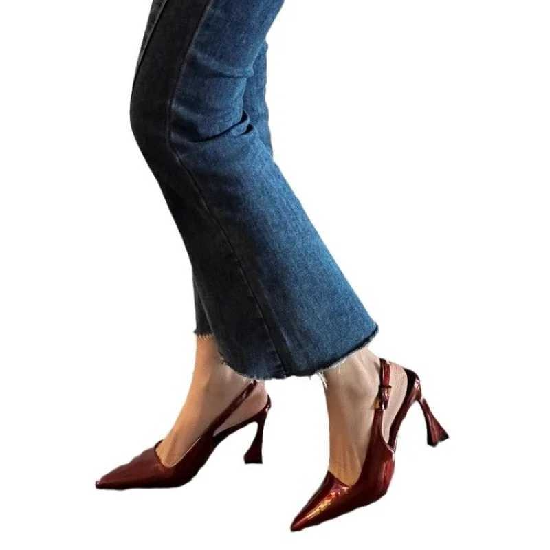 Sharp Pointed Wen Shoe 2025 Fashion New Wen High Heel Versatile Simple Single Shoes Trendy Temperament Wens Sandals Z250326