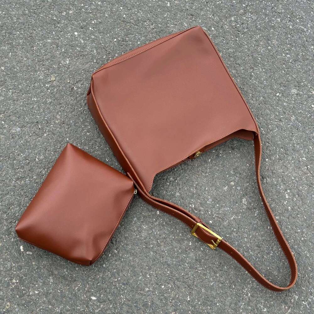 e0 Handbag New Fashion Versatile Bucket Large Capacity Simple Casual Two Piece Set Soft Collapse One Shoulder Crossbody Bag
