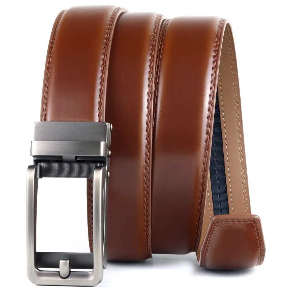 Mens leather belt automatic leather belt mens leather ratchet adjustable real ratchet leather dress designer W250326