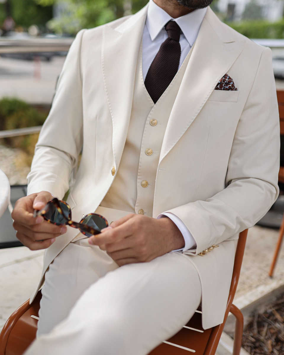 New Arrival White Men Suits Set 2 Pieces Blazer+Pant Trousers With Peaked Lapel Customized Groom Wedding Tuxedo Formal Office Prom Jacket Plus Size(Co