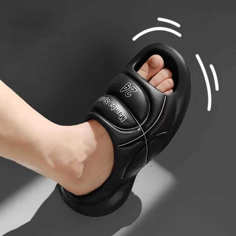New Original Basketball Slippers For Men Slides Summer Sandal N-slip EVA Beach Shoes Soft Thick Soled Slidee Large Size36-47XJ250326