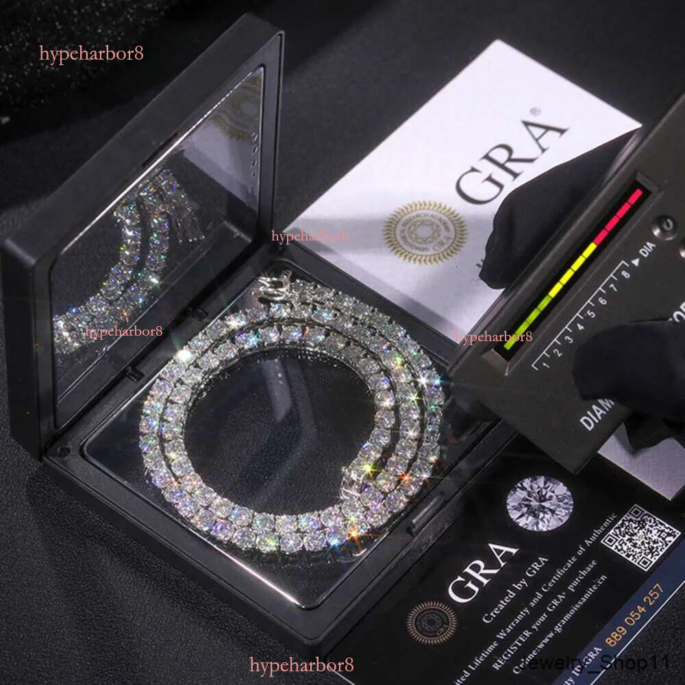 Bracelet Necklace Hip-Hop Tennis Sterg Sier VVS Dia Cluster Iced Out Cuban Chain For Men Women