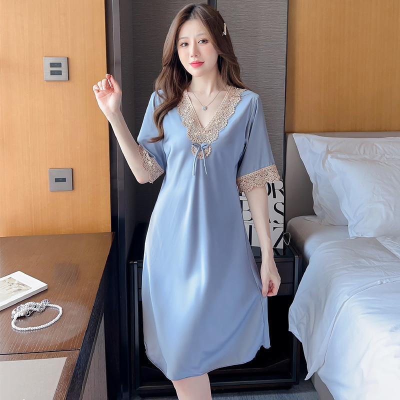 X220 Spring and Summer Thin Sexy Sweet Lace Embroidered Short Sleeve Dress