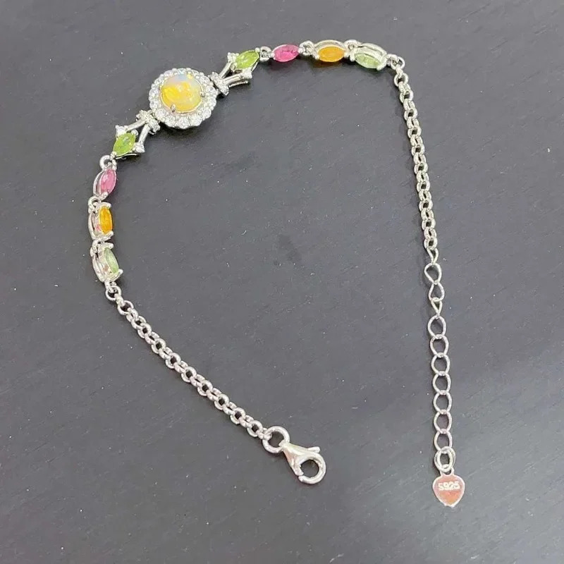 SACE GEMS ly arrived 925 sterling silver 6MM natural opal bracelet for womens engagement cocktail party exquisite jewelry 250326
