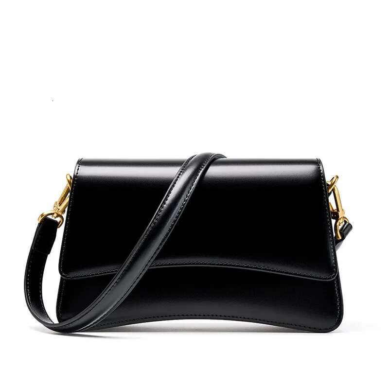 New 2024 Spring French Style Small Box Shape Flap Messenger Glossy Split Leather Women Crossbody Shoulder Bag Daily Purse
