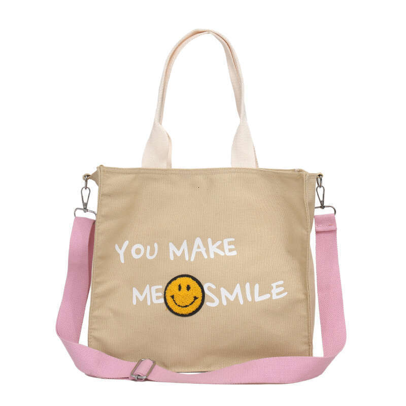 Leisure Large Capacity Handbag Summer Small Women's 2024 Fashionable and Minimalist Printed One Shoulder Crossbody Canvas Bag