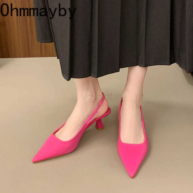 2025 Summer High Heel Wen Sandals Fashion Pointed Toe Slip On Shoes Ladies Elegant Dancing Par Pumps Z250326