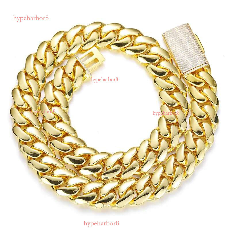 12mm-20mm Hip Hop Heavy Large Miami Cuban k Chain Mens Necklace Real Gold Plated topBg 5A Zircon Clasp Men Jewelry