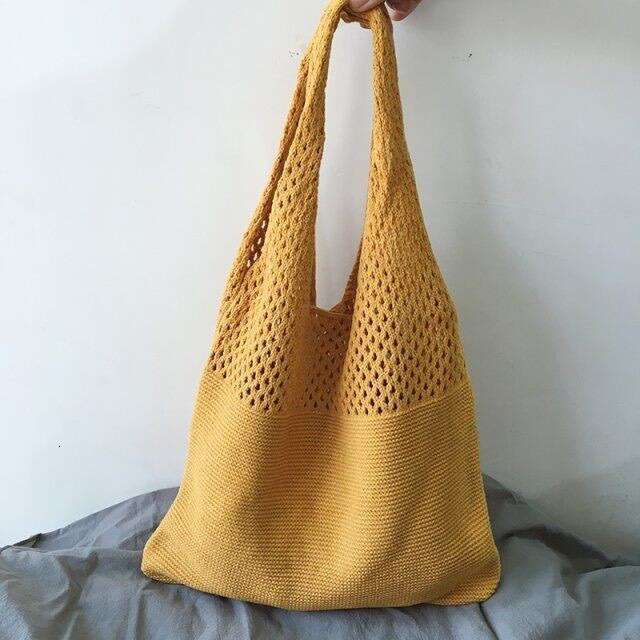 2022 New Korean INS Knitted Fashion Shoulder Handbag High Capacity Tote Bag Tide