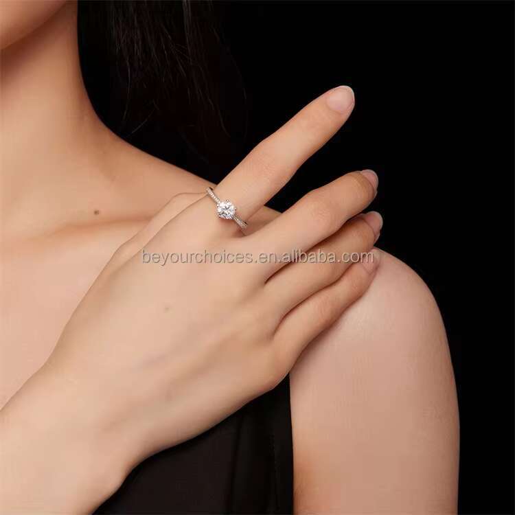 High Quality Vintage Engagement Moissanite Ring Luxury Sterling Silver 925 Wedding Jewelry for Women Classic Promise Ring