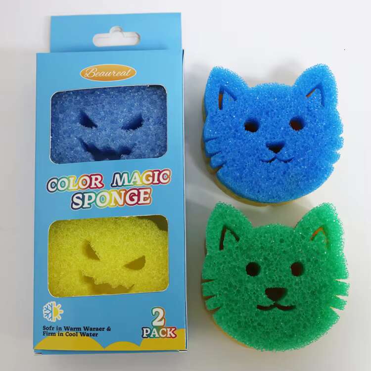 BPA Free Multipurpose Odor Resistant Temperature Controlled Deep Color Kitchen Scrubber Cleaning Sponge for Dishes and Home