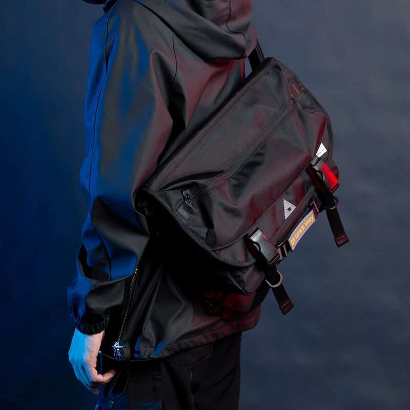 Men Motorcycle Cycg Messenger Bags Waterproof Big Crossbody Shoulder Personalized Hip Hop Street Travel Cross Bag Male