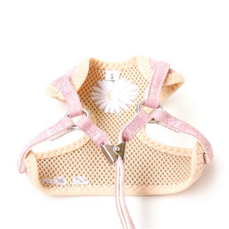 Pet dog harness vest with snack bag adjustable small dog and cat harness set suitable for small dogs Chihuahua daisy vest 10A X250326