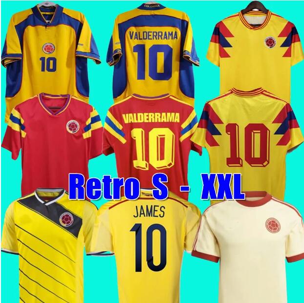 #10 Valderrama soccer jerseys Guerrero Colombia 1990 Retro classic commemorate antique Collection vintage home yellow football shirt 01 02 2014 JAMES FALCAO