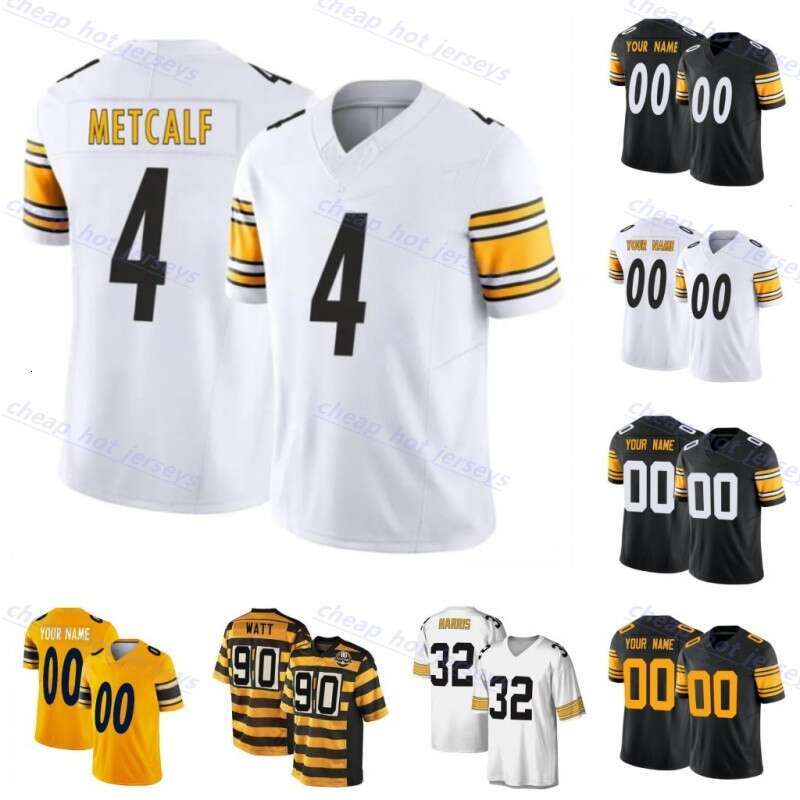 DK Metcalf Custom Football Jersey T.J. Watt Minkah Fitzpatrick George Pickens Najee Harris Joey Porter Jr Jaylen Warren Broderick Jones Troy Polamalu Jerome Bettis