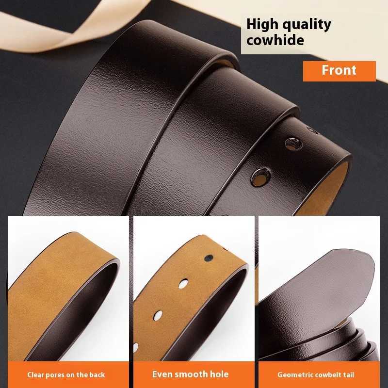 OYYifAN Mens Genuine Leather Strap - High quality denim leather clip buckle strap with alloy buckle premium mens denim strap W250326