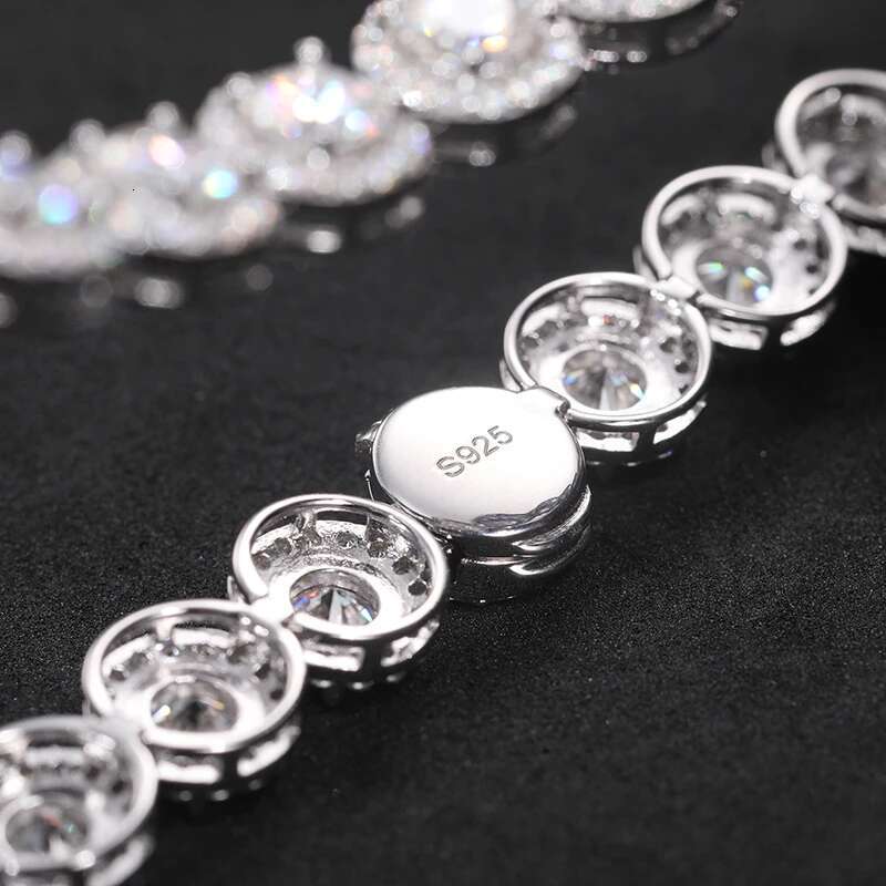 TUHE High Quality VVS1 Moissanite Classic Round Chain Necklace 925 Silver Unisex For Men Women Sterling Silver Luxury Gift