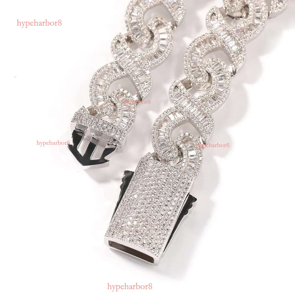 Pendant Necklaces THE BG KING 15mm Infinity Cuban Baguettecz Necklace Iced Out Square Cubic Zirconia HipHop Fashion Jewelry For Party Gift 230908