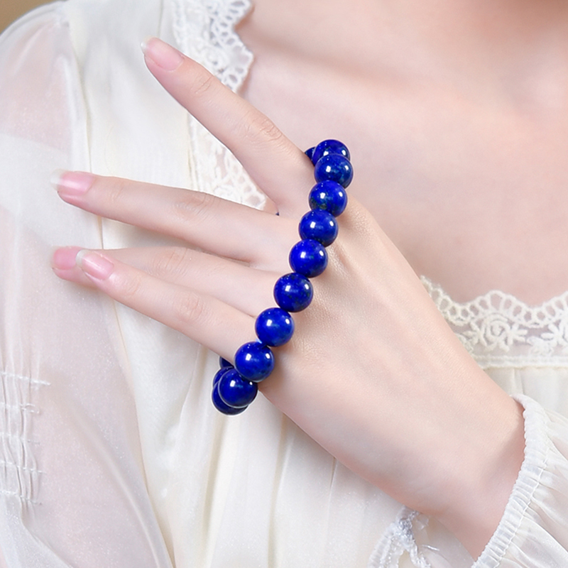 Lapis lazuli old mine material sapphire blue grade loose beads single circle men's and women's blue crystal bracelet