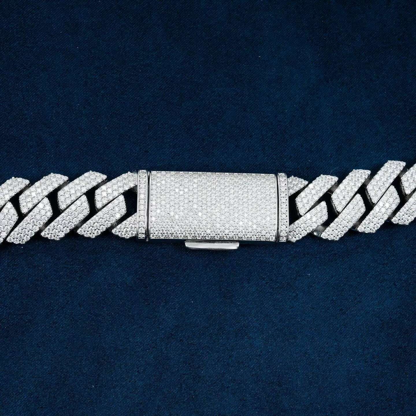 Moissanite Diamond Cuban Chain crafted in 925 Sterling Silver Fully Iced out Mens Hip Hop Jewelry Hot selling wholesale price