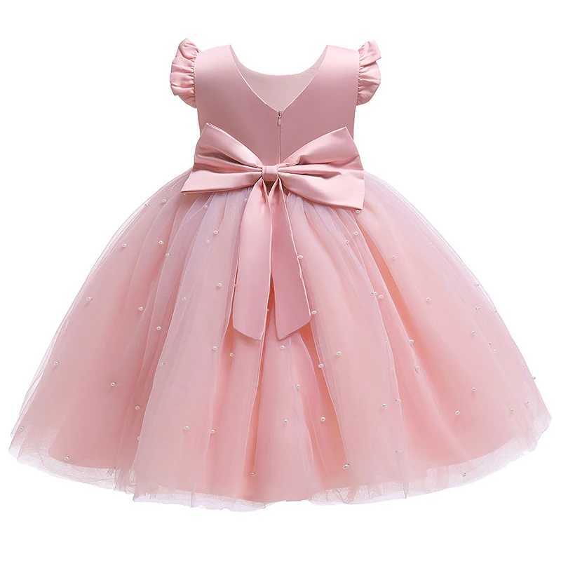 2-10 year girl princess dress summer chiffon bow wedding dress piano performance costume host costume childrens clothing W250326