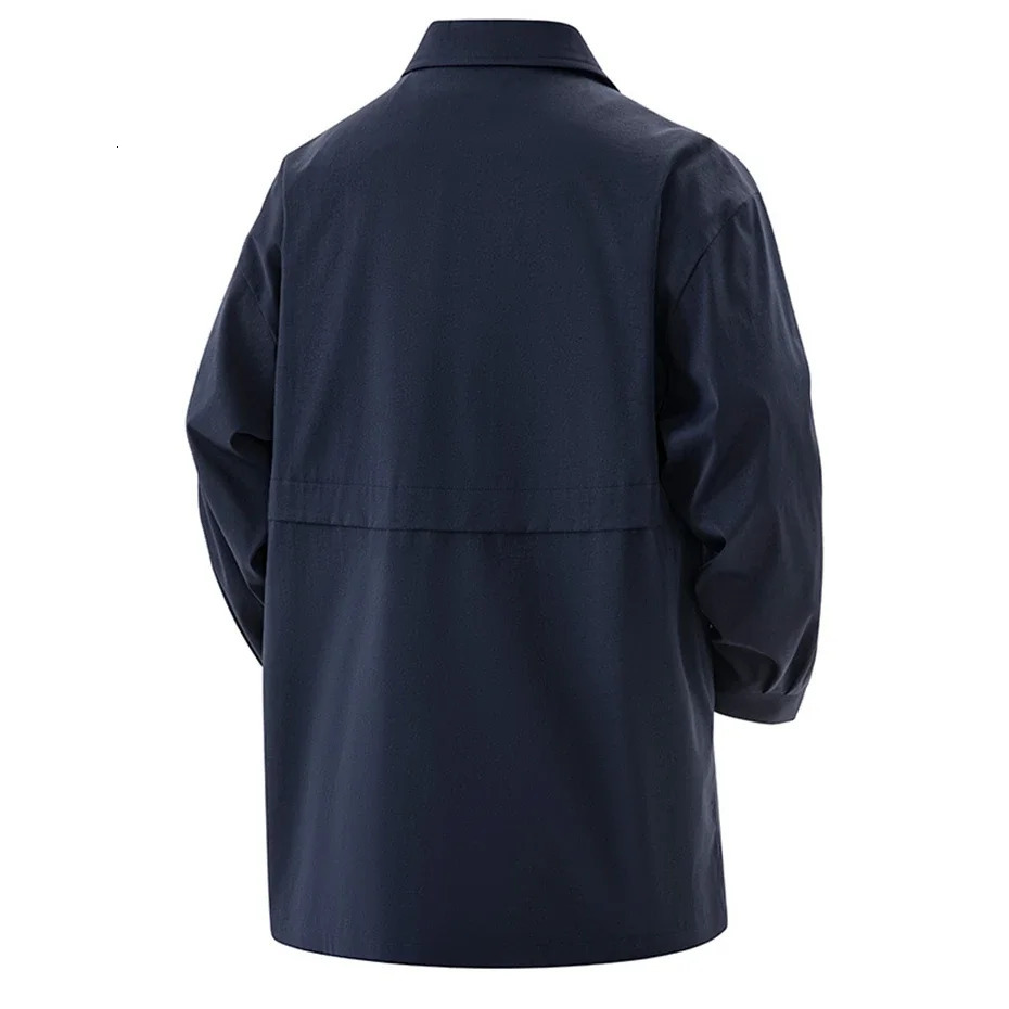 Large mens trench coat single button windproof jacket mens Korean clothing spring half season long open jacket 250324