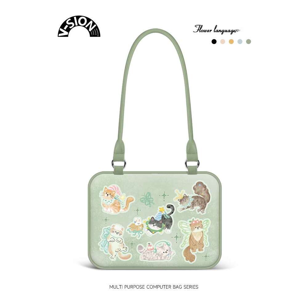 Laptop bag for women, illustrated cartoon butterfly computer handbag, new handheld suitable for Apple 15