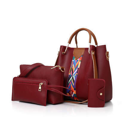 55 Women's 2024 New Fashion Four Mother Handheld One Shoulder Crossbody Water Bucket Multi piece Set Bag
