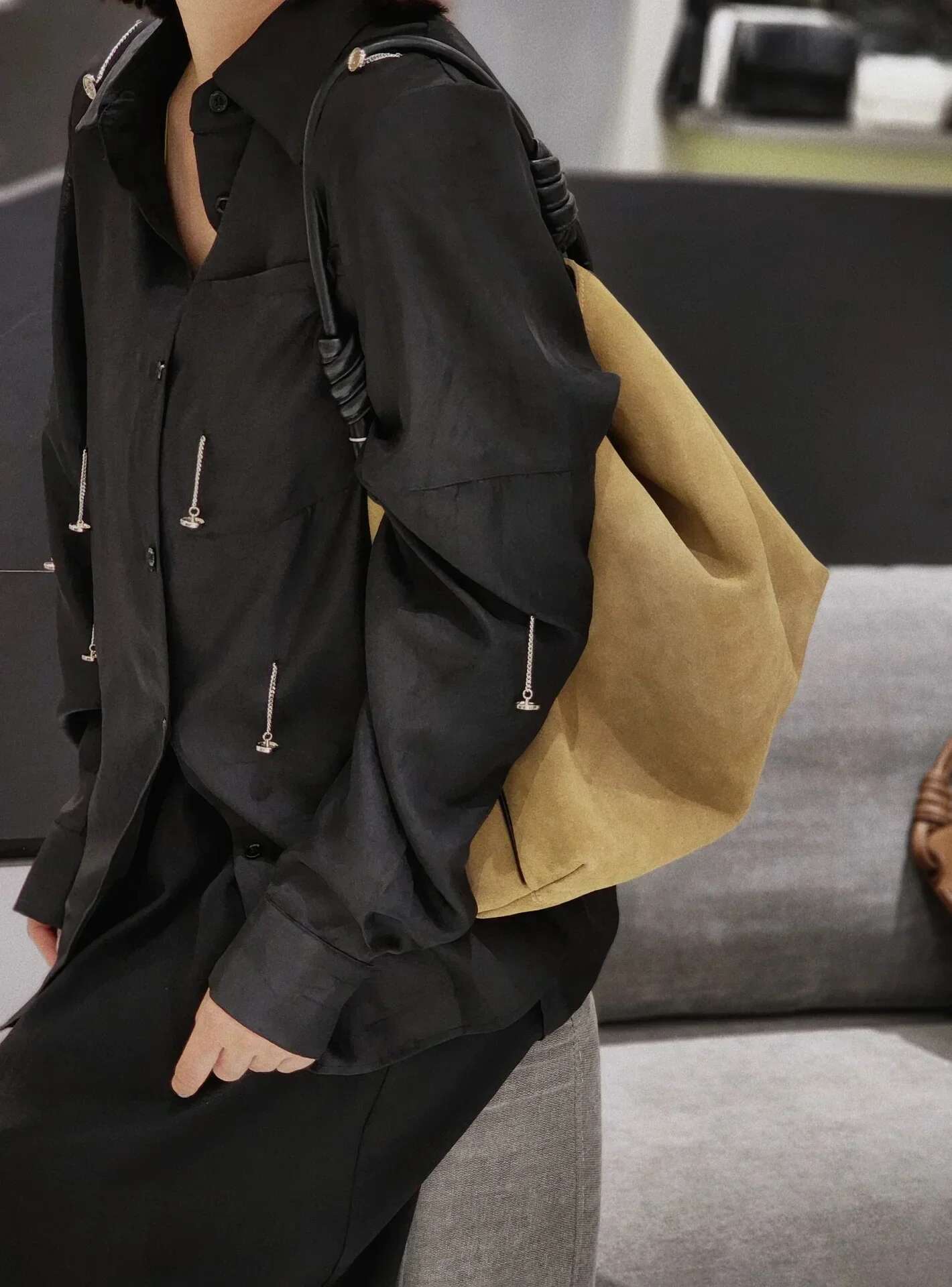 All-Match Chamois Matte Suede Cowhide Leather Tote Large Capacity Designer Maillard Dressing Coffee Winter Ladies Handbag