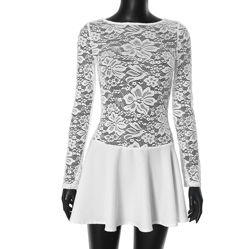 2025S Fashion Designer Y DS Style Women S Autumn And Winter Pullover Round Neck Lace Patchwork Button Pleated Short Dress