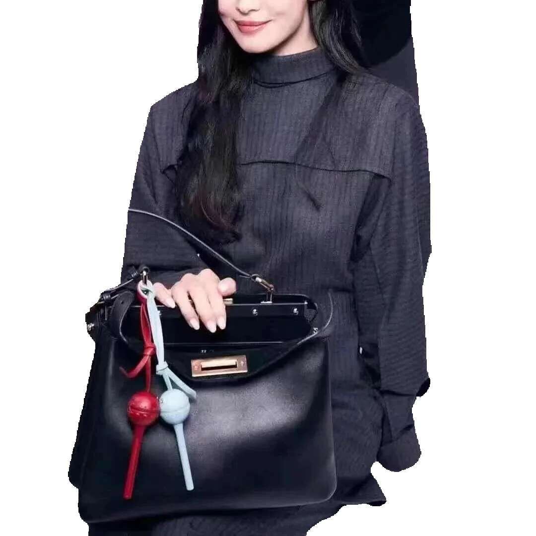 24 Autumn/Winter New Cowhide Suede Lock Adjustable Strap All-In-One Shoulder Hand Bag