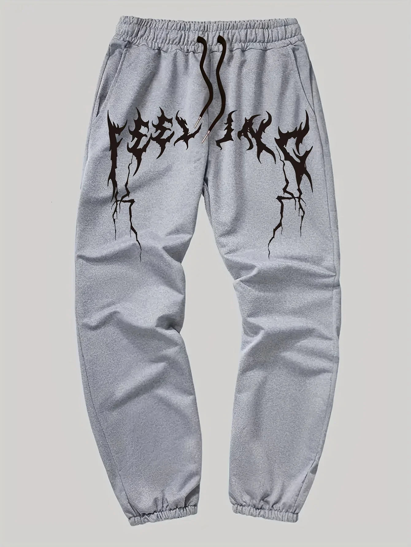 Harajuku Hip Hop Pants Printed Pattern Slim Men Y2K Gothic Casual Fashion Sports Street Wear Couple 250326