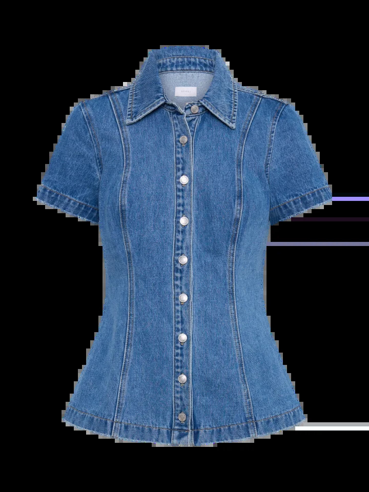 Street denim jacket mini skirt set for women ultra-thin short sleeved laundry shirt short hip set skiing spring womens sexy set 250321