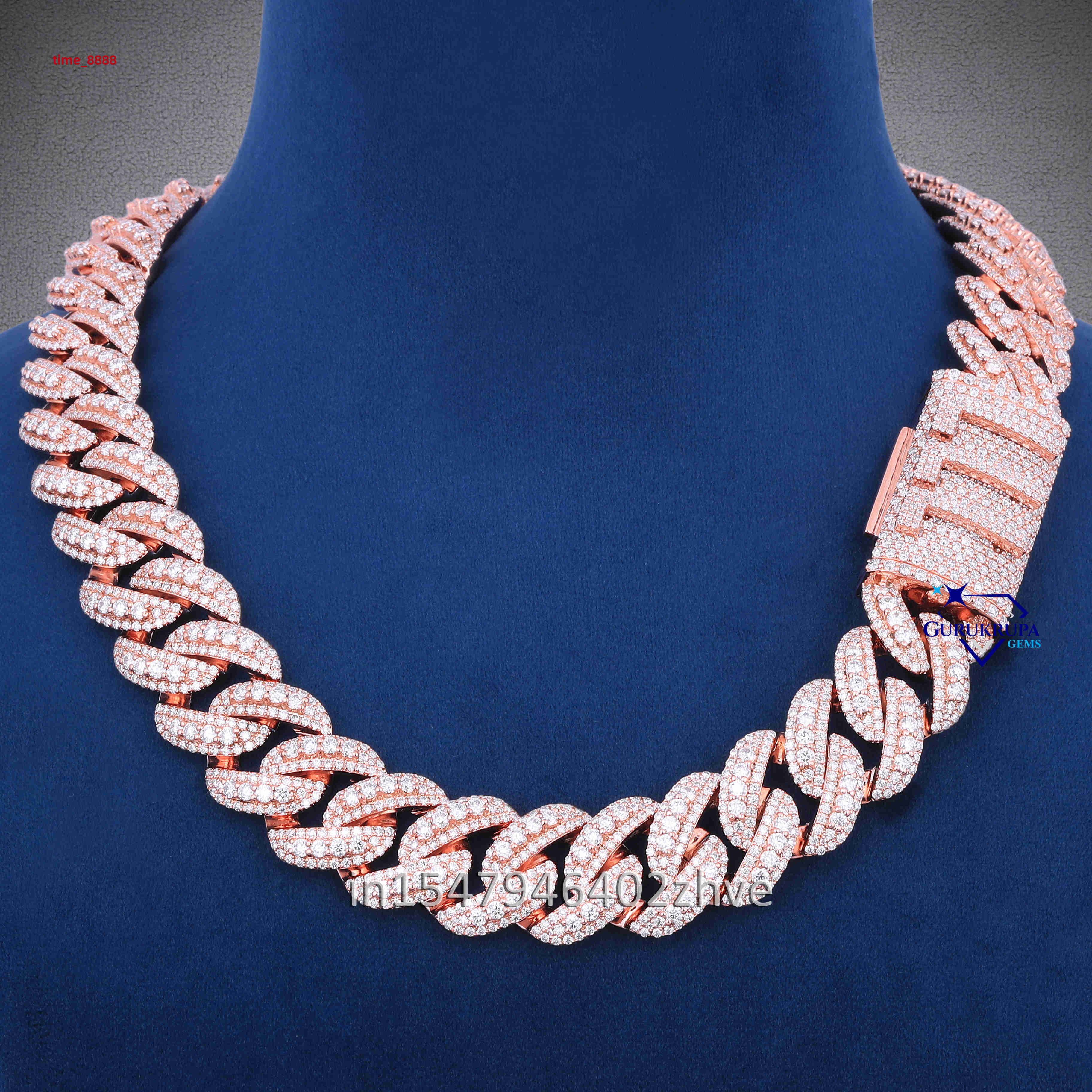 Hiphop Moissanite Necklace Custom Lock 20mm Cuban Link Chain VVS Diamond Moissanite Chain Solid 925 Silver Ice Jewelry
