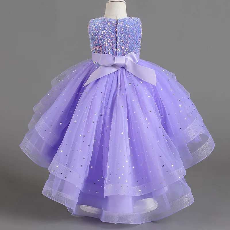 Flower girl princess sequins baby wedding Christmas Par tracking dress elegant vest for teenagers and children 3-15 years W250326