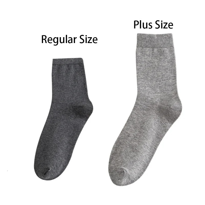 10 pairs/batch of mens pure cotton socks black casual business breathable high-quality mens socks mens Plus size EU38-48 250321