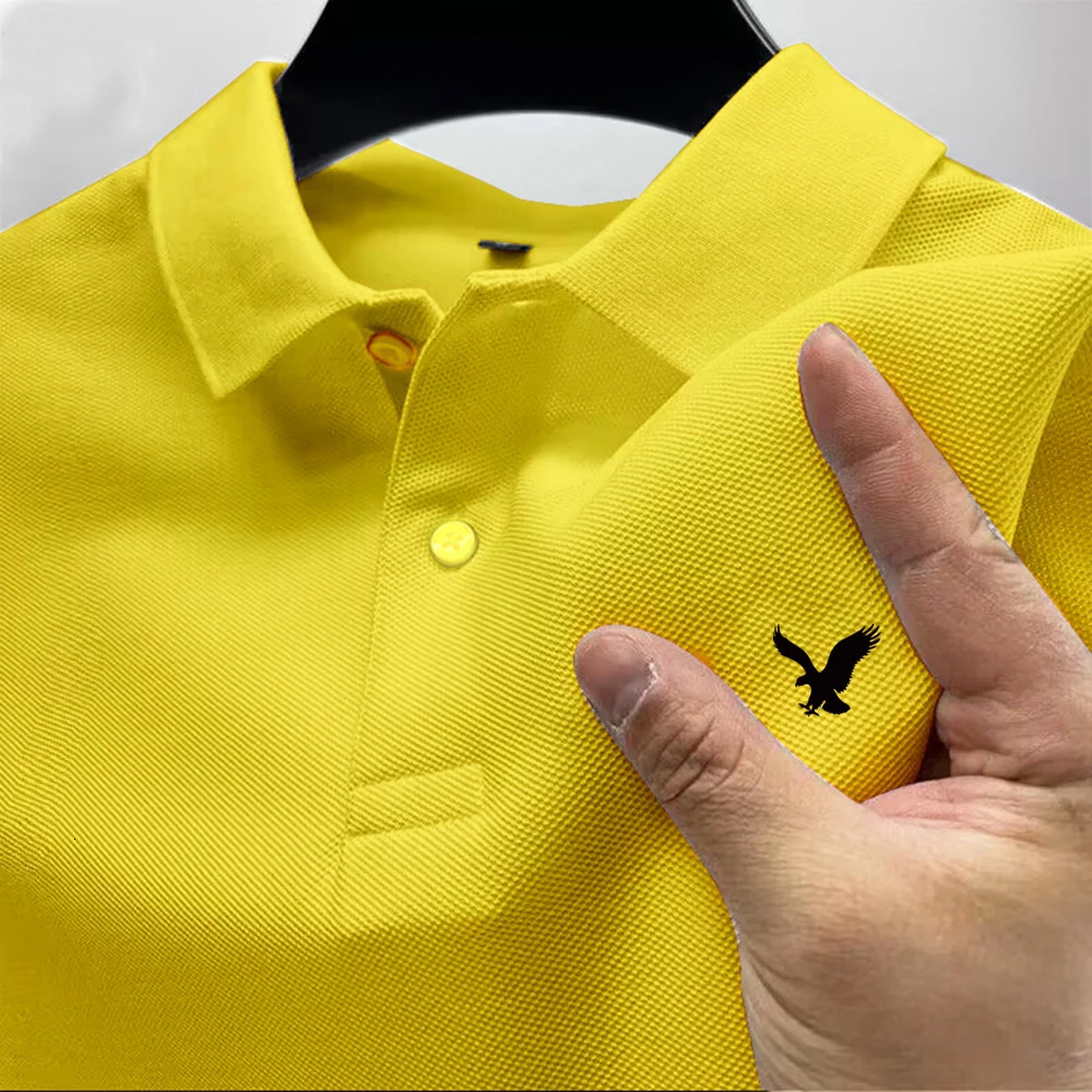 Summer polo shirt mens collar casual business highquality breathable short sleeved printed multicolor Tshirt top 250326