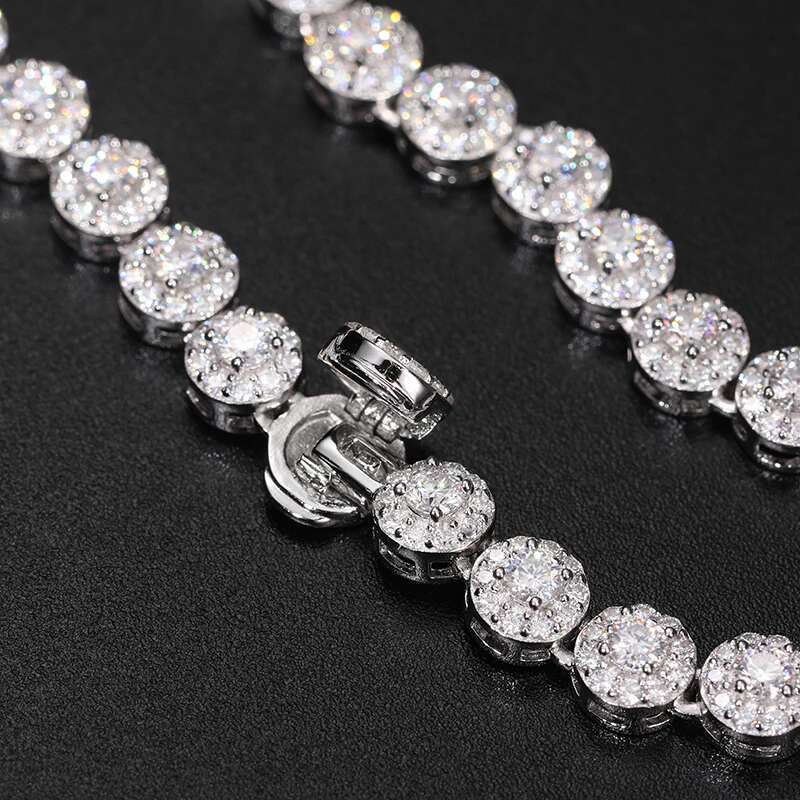 High Quality Round Cuban Link Necklace Men Moissanite Silver 925 Chains Necklaces Hip Hop Jewelry