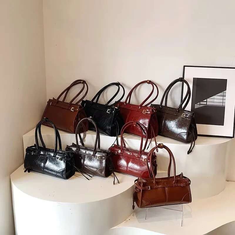 Retro PU Leather Shoulder Bag For Women 2024 New Autumn Winter Trend Underarm Lady Korean Fashion Tote Bags Handbags
