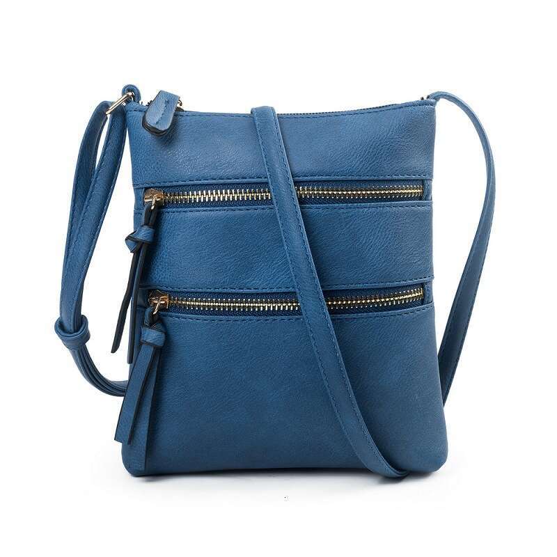 Hot selling casual multifunctional pocket with double zipper vertical women's shoulder bag, crossbody bag