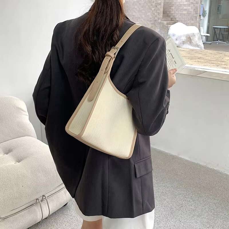 New Product 2025 Leather Canvas Shoulder Bag Women's Handbag For Sale