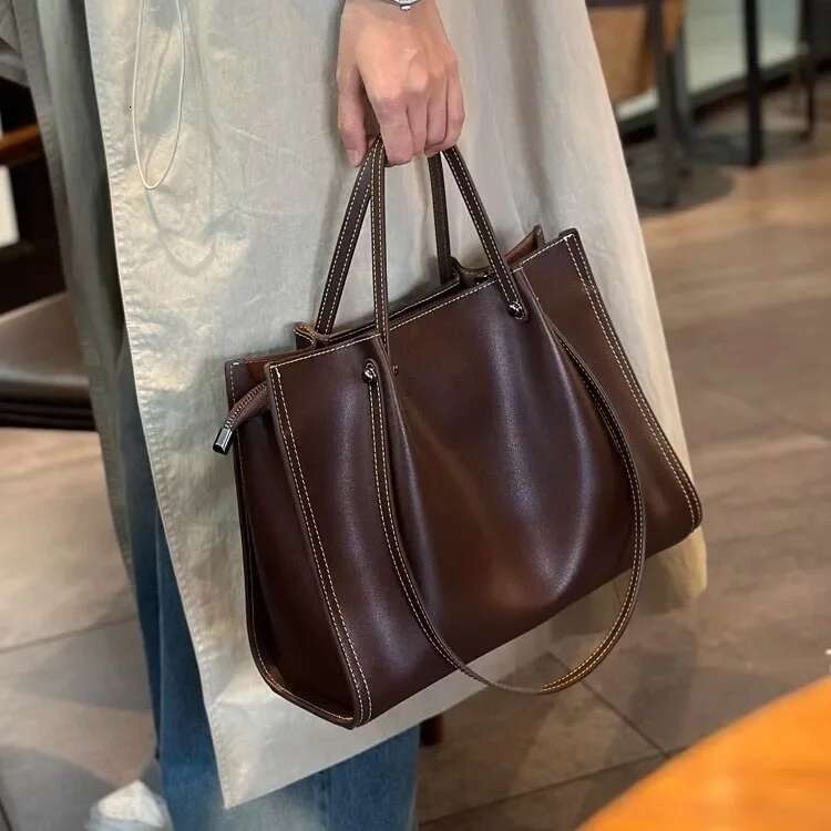 Women 2025 Capacity Leather Women's Tote Cowhide Shoulder Commuter Large Designer Bag