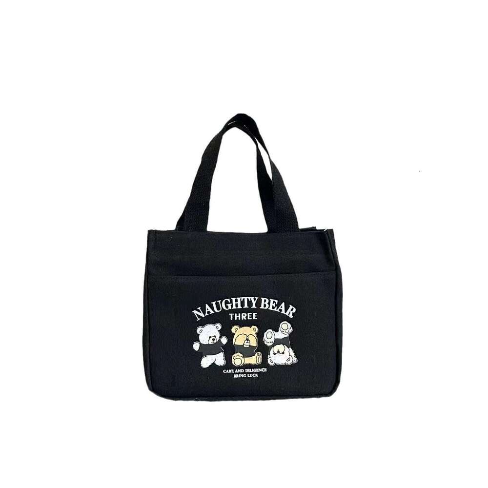 2024 New Cartoon Cute Canvas Bag, Women's Treasure, Mom Goes Out, Bento, Office Worker, Handbag, Women