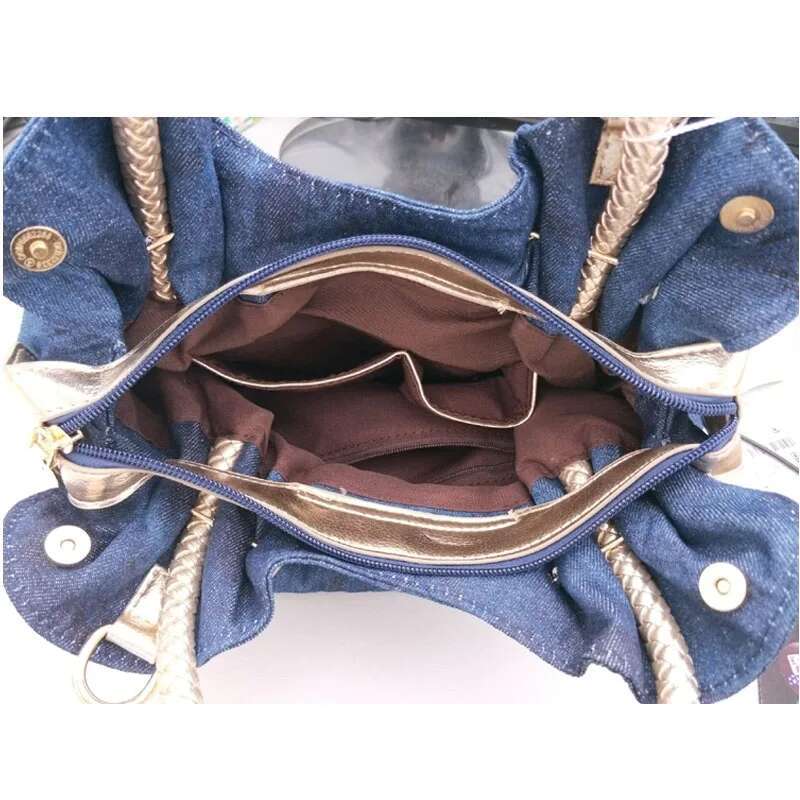 Woman Denim Handbags Vintage Rhie Shoulder Women's Small Bags Jean Bolsas Femininas For Women