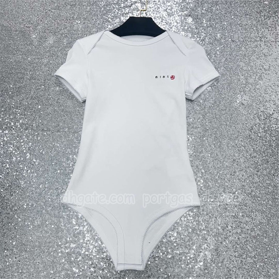 Designer Women White T Shirt Brand Embroidered Letters Bottoming Bodysuits Summer Slim Fit Sporty Leotard Tops