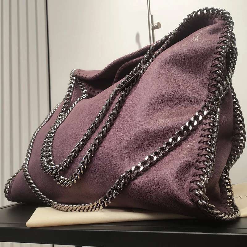 2024 Classic Solid Color Plain Surface Green Eco Friendly Chain Weaving Women's Large Capacity Diagonal Cross Handbag